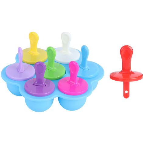 Household Reusable Silicone Ice Cream Molds DIY Making Mold Tool Kitchen SuppliesBlue (1/5)