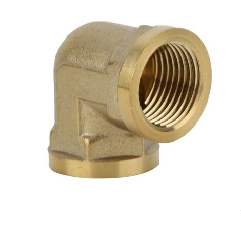 5pcs G1/2” Brass Female Thread Elbow Pipe Fittings Adapter Connector for Bathroom Kitchen (A) (1/5)