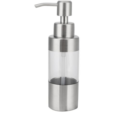 Transparent ABS Stainless Steel Bathroom Manual Hand Liquid Lotion Soap Dispenser Pump Bottle (1/5)
