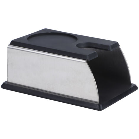 NonSlip Stainless Steel Coffee Tamper Stand Holder Tamping Mat Coffee Machine Accessory(Black ) (1/5)
