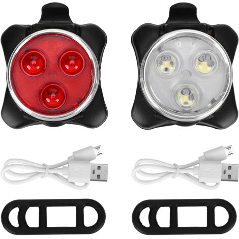 1 Pair USB Rechargeable Bike Tail Light Waterproof Rear LED Bicycle Light Night Ride Cycling Equipment (1/5)