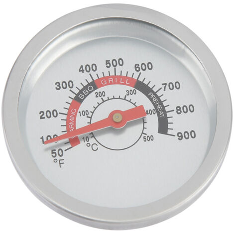 Stainless Steel Barbecue BBQ Smoker Grill Thermometer Temperature Gauge 50-900℉ (1/5)