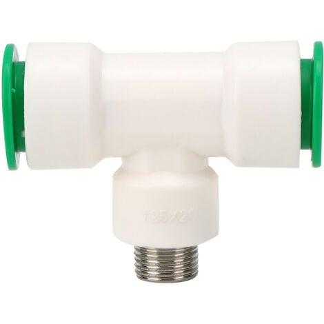 Dual 25mm to G1/2in Male Thread PPR Plastic Water Pipe Adapter Tee Connector Water Tube Fittings