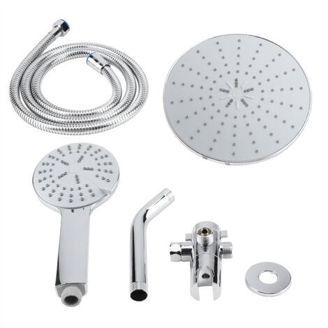 Chrome Plate High Pressure 3 Way Multi Setting Rainfall Style Dual Handheld Shower Head Combo (1/5)