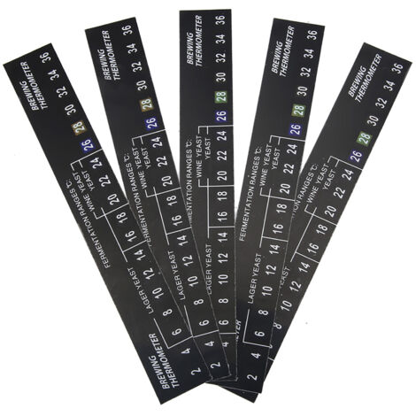 5pcs Stick on Brewing Thermometer Adhesive LCD Thermometer Sticker for Homebrew Beer (1/5)
