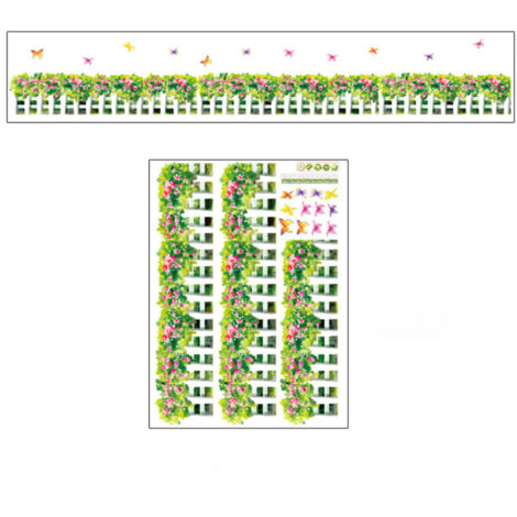 Green Leaves Flowers Pattern Sticker Living Room Bedroom Backdrop Wall Decorative Decal(AY7143) (1/3)
