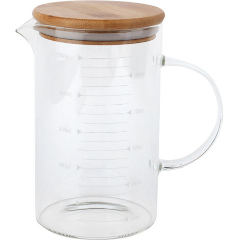 300ML Household Transparent Heat Resistant Glass Cup with Tea Lid (1/5)