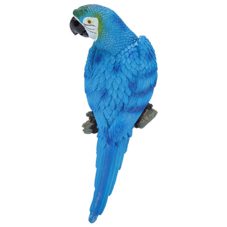 Resin Lifelike Bird Ornament Figurine Parrot Model Toy Garden Sculpture Wall Decor Blue Right​ (1/5)