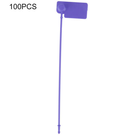 100pcs Disposable Label Cable Colourful Identification Mark Signs Ties Anti Theft Self Locking Tie(Purple ) (1/5)