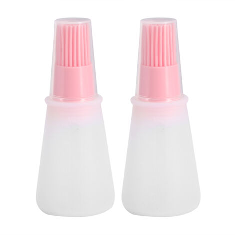 2pcs Kitchen Silicone Barbecue Oil Honey Bottle Brush Cooking Baking BBQ Toolpink (1/5)