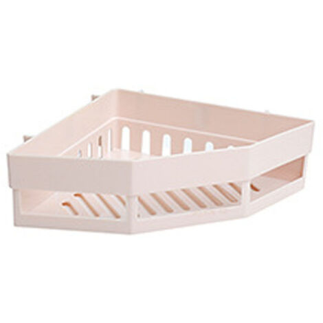 Soap Wash Shelf Bathroom Tripod Wall Mounted Corner Seamless Organizer Rack(Beige) (1/3)