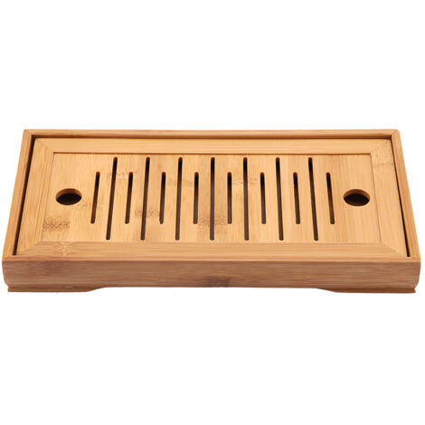 1Pc Bamboo Mini Tea Serving Tray Chinese Gongfu Tea Plate for Home Office Table (1/5)