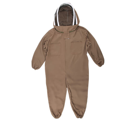 Beekeeping Protective Suit Breathable Bee Suits Smock with Zipper for Beekeepers Light BrownXXL (1/5)
