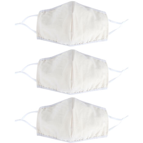 3Pcs Washable Cotton Face Cover Dust Proof Breathable Mouth Muffle for Adult Men Women Use(Yellow )