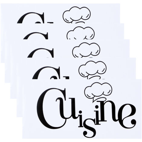 5Pcs English Letters Wall Stickers Waterproof Wall Decals for Kitchen Home Decor (1/5)