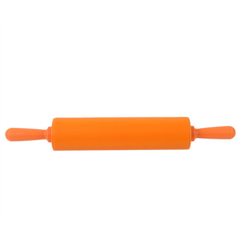 Colorful Silicone Rolling Pin Restaurant Homemade Bread Cookie Dough Rolling Tool (Orange) (1/5)