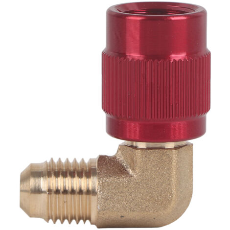 R410 Male Thread 1/4 to Female Thread 5/16 90° Adapter Connector Cooler Air-Conditioner Accessory (1/5)