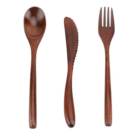 Japanese Style Reusable Bamboo Dinnerware Set Tableware Kit (Knife Fork Spoon Only)