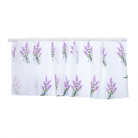 Kitchen Tiers Cabinet Embroidery Curtain Window Short Curtain Half Window Treatment(Purple) (1/5)