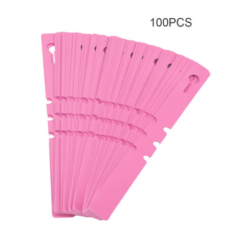 100pcs Plastic Nursery Garden Decor Stake Tags Plant Labels Lawn Ornament Pink (1/5)