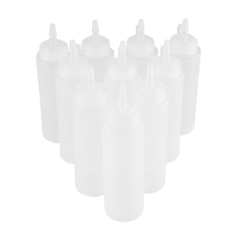 240ml 10pcs / Set Plastic Condiment Dispenser for Sauce Oil Cream Vineger (White) (1/5)