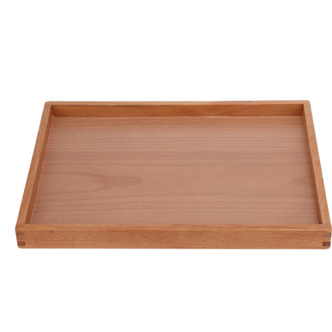 Rectangle Wooden Tea Cup Tray Coffee Plate Holder Snack Serving Tableware Storage Tray (1/5)