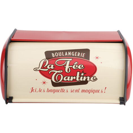 Large Capacity Metal Bread Box Holder Container Kitchen Storage Organizer (Red)