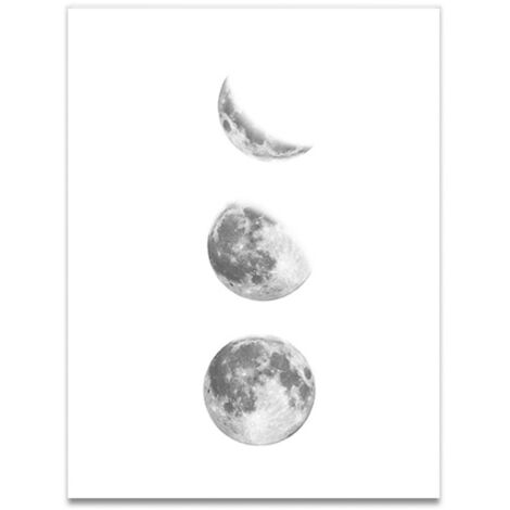 Moon Phases Canvas Painting Rimless Paintings on Wall Art for Home Decorations(Whtie090-6) (1/5)