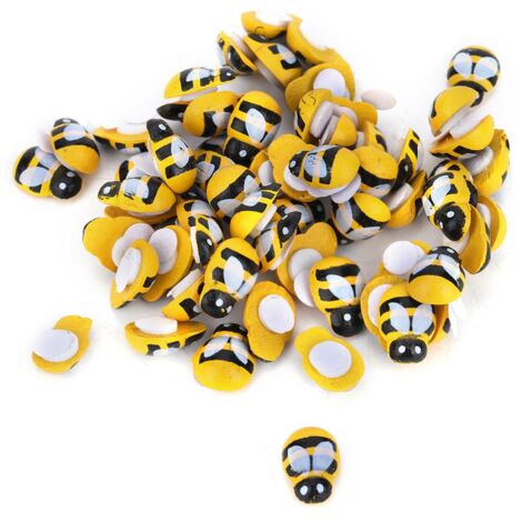 100PCS Small Wooden Insect Stickers Mini Decorative Sticker for Embellishment Card Making CraftsBees (1/2)