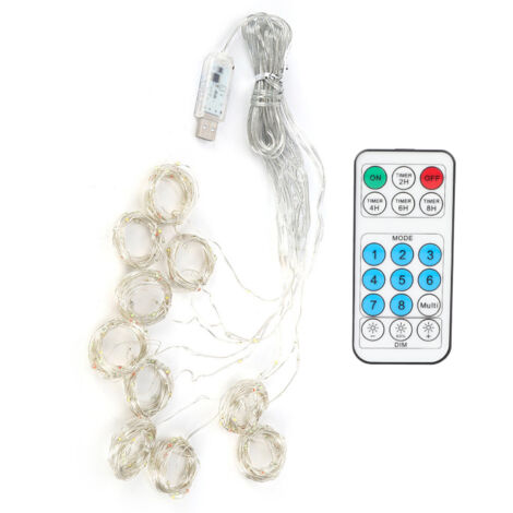 3x3m 300LED USB Copper Wire String Light Home with Remote Control for Party Wedding Curtain DecorationWarm White (1/5)