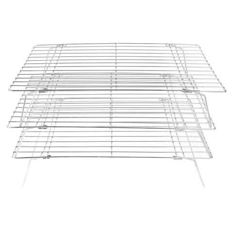 3‑Tier Cooling Rack Collapsible Folding Legs for Cookies Cakes Kitchen Baking Grilling Tool (1/5)
