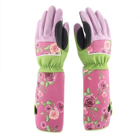 Long Rose Pruning Gardening Gloves Puncture Resistant Work Yard Glove(Pink) (1/5)