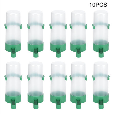 10pcs Round Plastic Birds Farm Livestock Automatic Feeding Drinking Water Bottle Container (1/5)