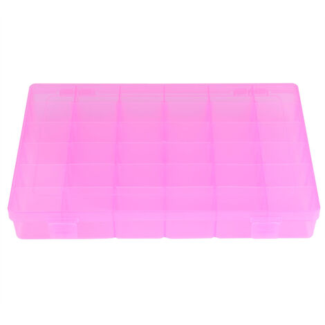36 Slots Plastic Case Rubber Band Earrings Storage Box for Home Organizer(Pink) (1/5)