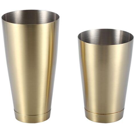 Stainless Steel Sturdy Durable Cocktail Cup Shaker Bar Home Kitchen Tool(Titanium Golden)