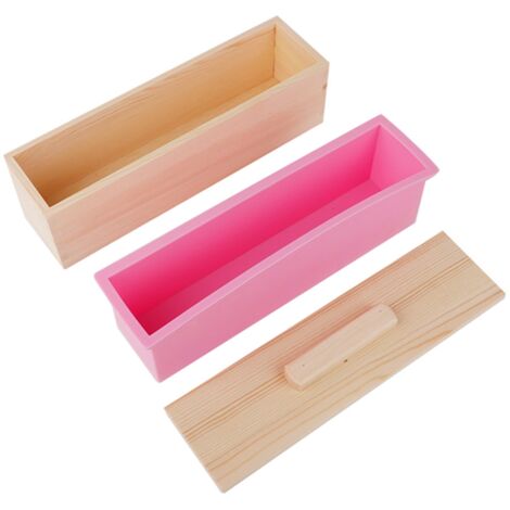 900ML Rectangle Silicone Soap Mold with Lid DIY Tool for Baking Cake Ice Chocolate (1/5)