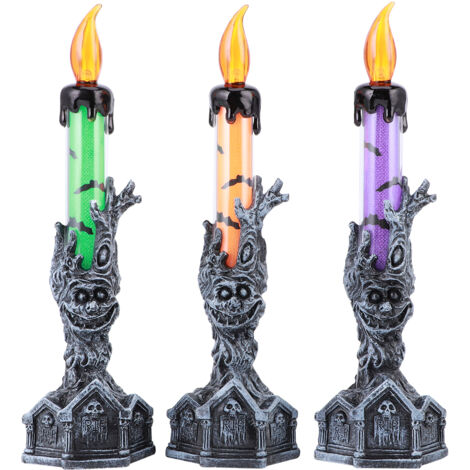 3Pcs Innovative Simulation Flameless Candle Light for Home Bar Halloween Decoration Props (1/5)