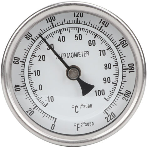 1/2" NPT Stainless Steel Pot Thermometer Metal Dial Thermometer for Brewing Beer (1/5)