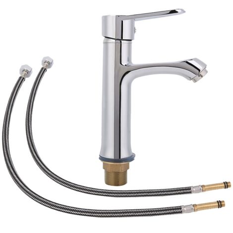 G1/2" Single Hole Bathroom Basin Water Faucet Hot and Cold Water Tap Home Accessories (1/5)