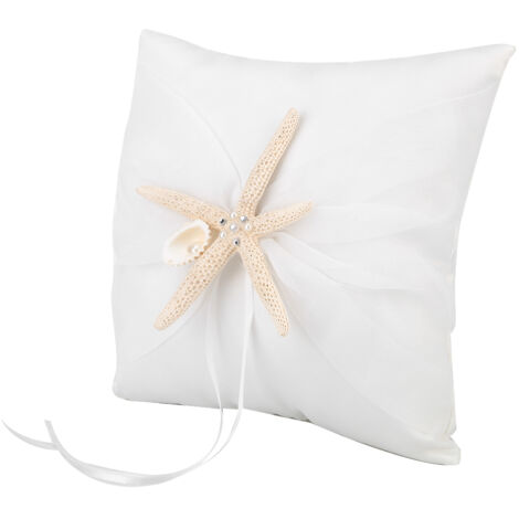 Ivory Ring Bearer Pillow Holder Wedding Ring Pillow with Starfish(2020cm) (1/5)