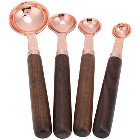 4PCS/Set Rose Gold Stainless Steel Measuring Cups Measuring Spoon for Household Kitchen Baking Gadget (1/5)