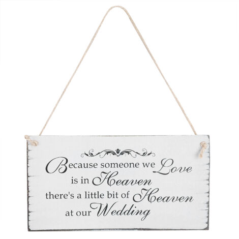 Wedding Wooden Hanging Sign Memorial Plaque Board Ornament Gift for Bride Groom (1/5)