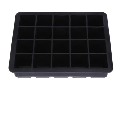20 Grids Silicone Ice Cube Tray Mold Ice Cube Maker Container (Black) (1/5)