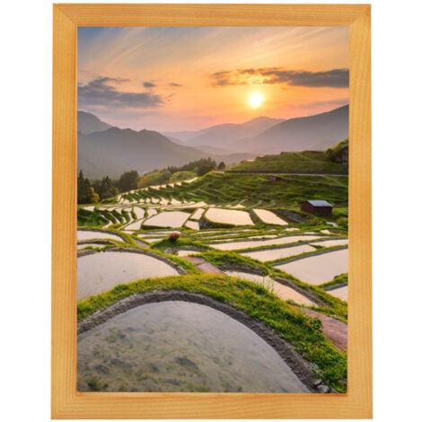 A3 Wooden Photo Frame Picture Frame Poster Frame Home Table Decoration Ornaments (Wood Color) (1/5)