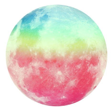 30cm Luminous Moon Shape Glowing Wall Sticker Home Decor for Children Room Bedroom(Colorful Green Light ) (1/5)