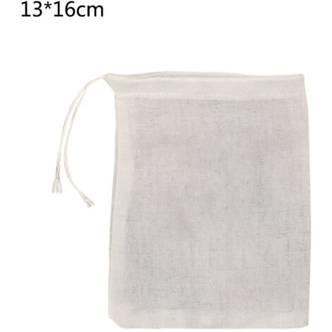 Herb Bag Drawstring Spice Bag 13x16cm Cotton Fine Mesh Multi Purpose Infuser Bag for Soup Tea Kitchen Home (1/5)