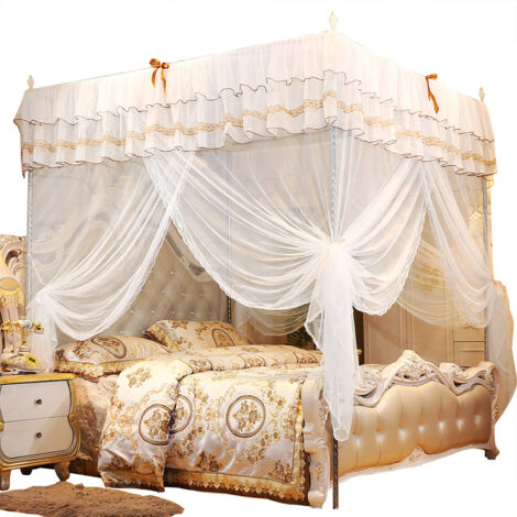 Luxury Princess Four Corner Post Bed Curtain Canopy Netting Mosquito Net Bedding (L) (1/5)