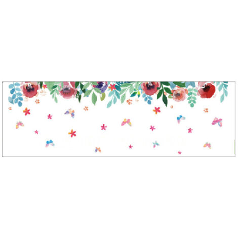 Green Leaves Flowers Pattern Sticker Living Room Bedroom Backdrop Wall Decorative Decal(XH7212) (1/5)