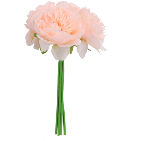Artificial Flower Peony Fake Peony Artificial Peony Silk Peony Wedding Bouquet（Pink）