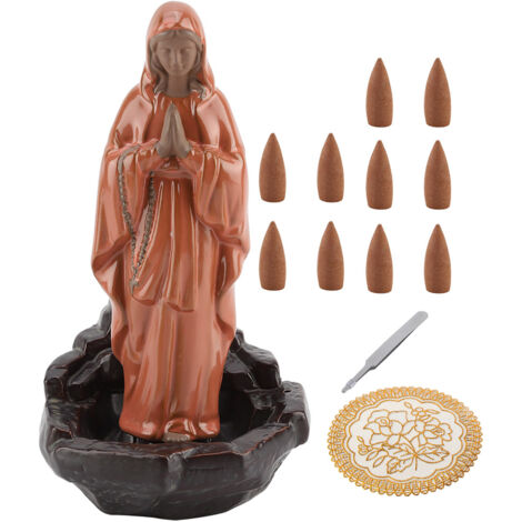 Ceramic Incense Holder Censer Smoke Backflow Incense Burner Decor Ornament (2) (1/5)